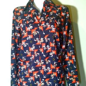 Vintage Western Rodeo Cowboy Shirt. Unique rare Design. Bronc Rider Print Snaps